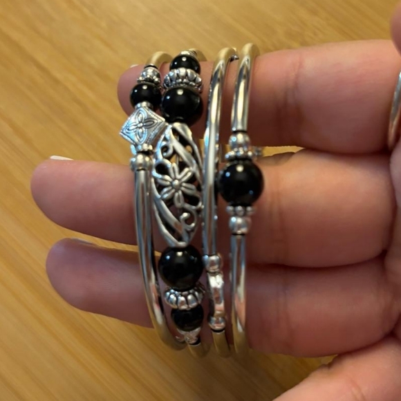 Jewelry - Ethnic Style Flower Natural Stone Tiger Eye Handmade Wrap Bangle